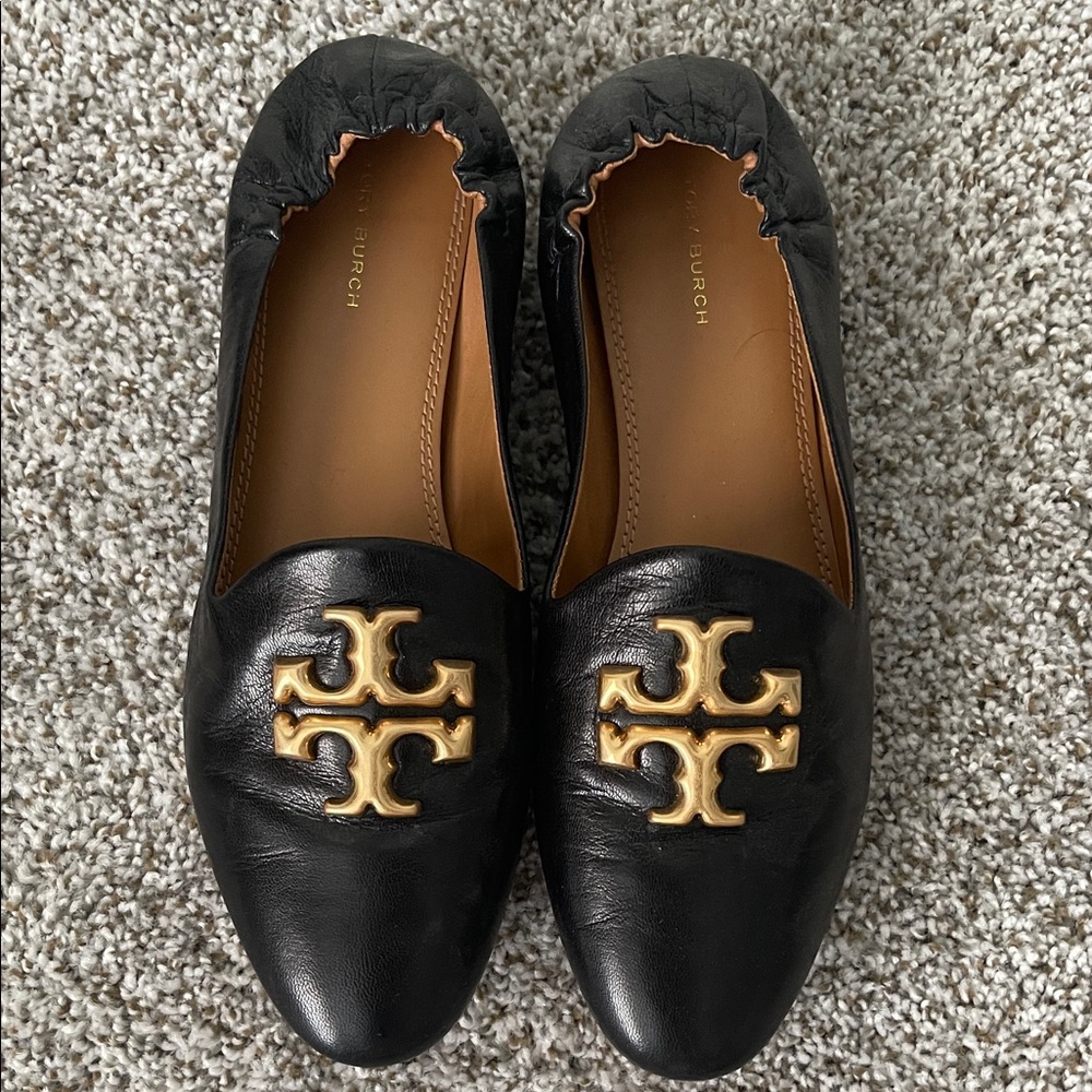 Tory Burch Black Eleanor Loafers Size 9